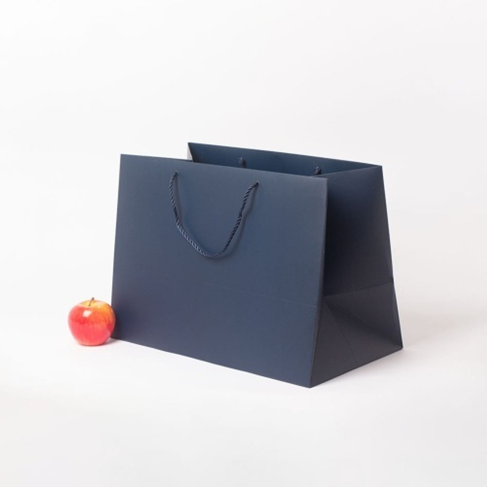 Пакет 45x32x25, тёмно-синий, витой шнур, картон VIP