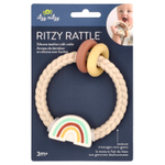 itzy ritzy, Ritzy Rattle, силиконовый прорезыватель с погремушкой, для детей от 3 месяцев, радуга, 1 шт.