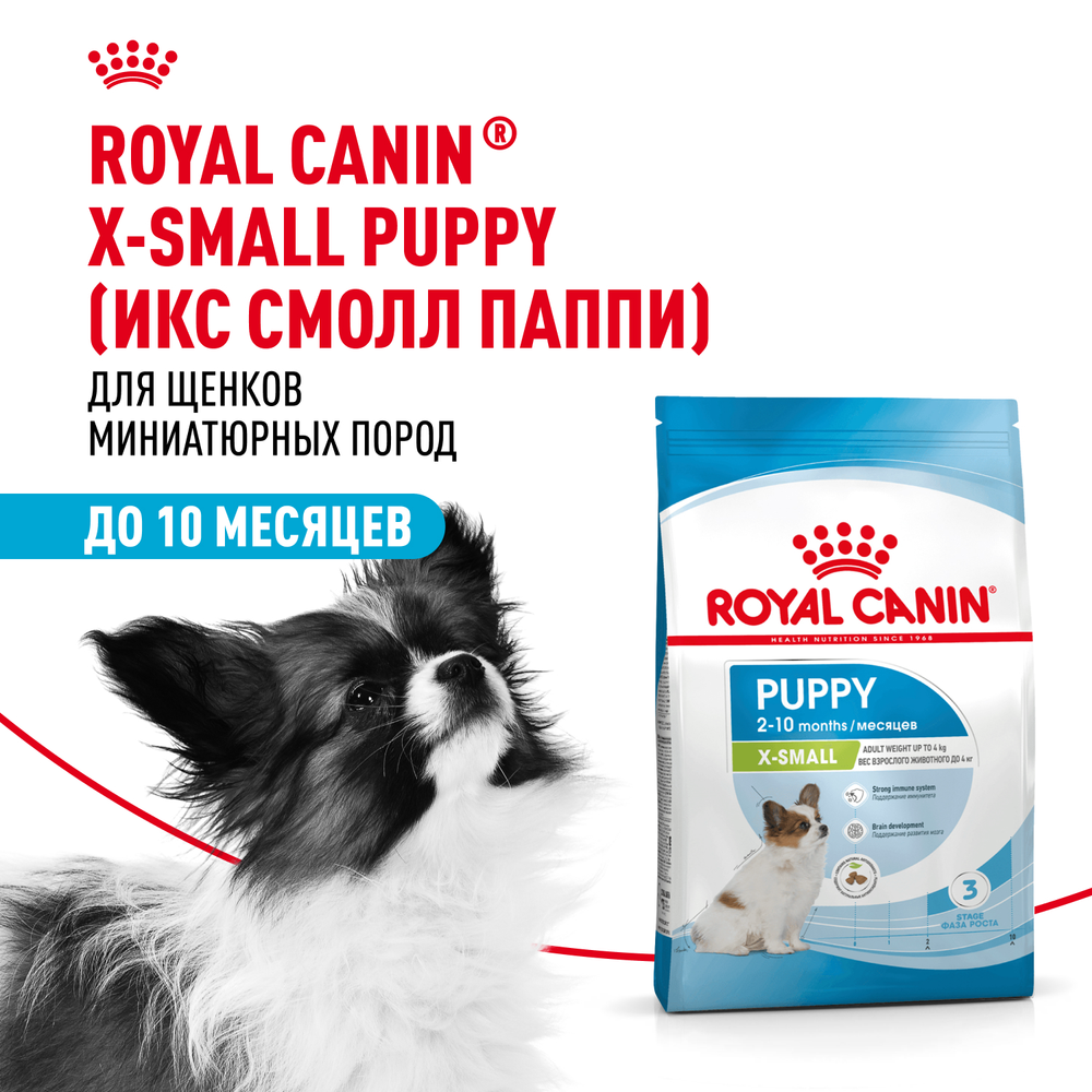 Royal Canin X-Small Puppy Икс-Смол Паппи Корм сухой для щенков миниатюрных пород в возрасте до 10 месяцев 500г