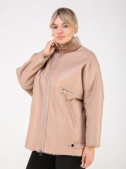 Дубленка зимняя натуральная оверсайз больших размеров