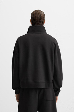 ZARA ТОЛСТОВКА ИЗ ВЫСОКОТЕХНОЛОГИЧНОЙ ТКАНИ С ЗАСТЕЖКОЙ-МОЛНИЕЙ, ЧЕРНЫЙ