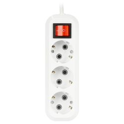 Удлинитель бытовой 3 гн, 3 м, ПВС, 3х1 мм2, с/з, выкл, Smartbuy, SBE-16-3-03-ZS