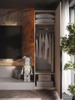 Шкаф Распашной Бежевый 61х220x52,5 SOHO с ручкой