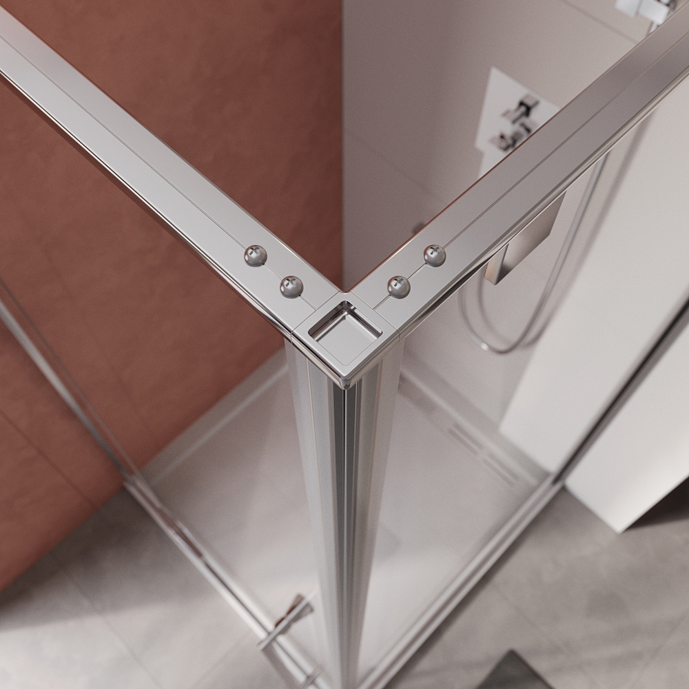 Душевой уголок Cezares LINER-AH-1-120/90-C-Cr-L, 120х90х195, левосторонний, профиль хром, стекло прозрачное