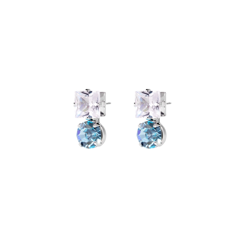 Серьги Геометрический Кристалл – Бирюзовые