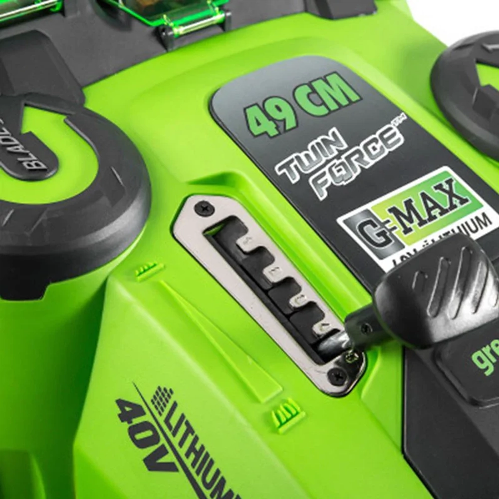 Аккумуляторная газонокосилка Greenworks G40LM49DBK4 40В (1 x 4 Ач, Быстрое ЗУ) нож 49 см, 2500207U4F