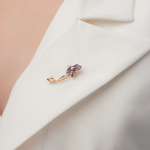 Брошь «Лотос» из красного золота c гранатом и аметистами Артикул: 04-0243-00-257-1110-57