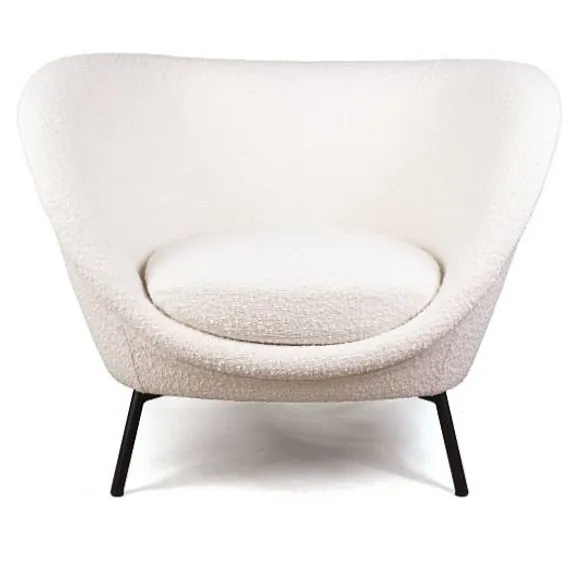 Лаунж-кресло Couture в обивке из белого букле | Купить в Hallberg.ru