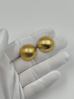 Серьги полусферы с брашировкой