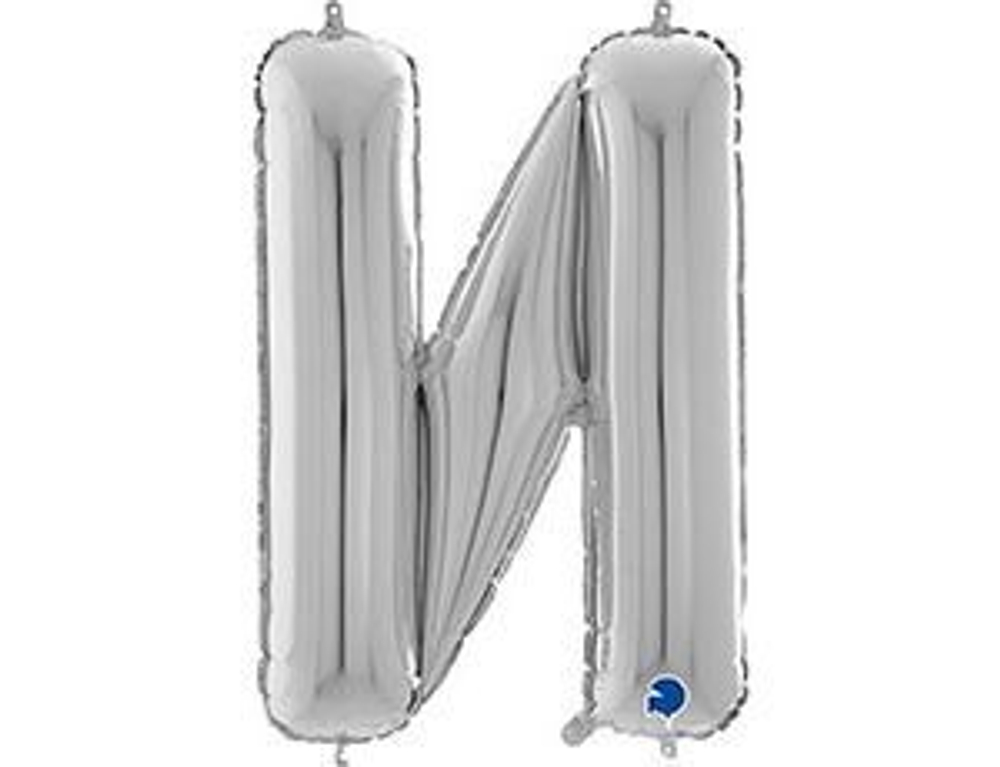 Г 26"/66 см Буква Серебро (Silver), "И", 1 шт. в упаковке