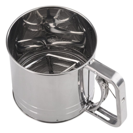 Сито 12,2 см кружка h12,4 см с механизмом нерж. мелкая сетка P.L. Proff Cuisine