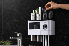 Органайзер (дозатор + держатель щеток): Ваша ванная как в дорогом отеле