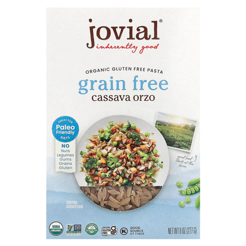 Jovial, Органическая паста без глютена, кассава орзо, 227 г (8 унций)