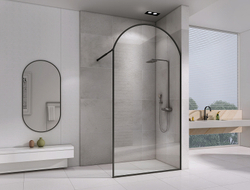 Душевая перегородка Abber Immer Offen 100 AG64100BN8 профиль Черный стекло прозрачное