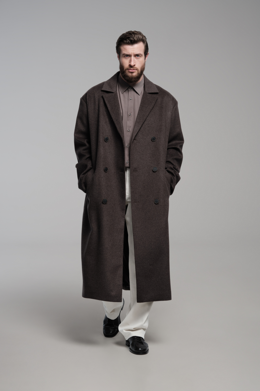 Пальто двубортное | brown