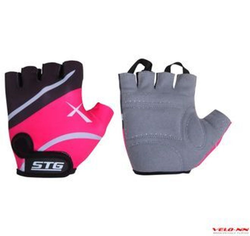 Перчатки летние быстросъемные с защитной прокладкой STG 809  черно-розовые S/M/L (Х61872)