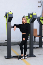 P-1805 Уличный тренажер Тяга к поясу стоя с переменной нагрузкой ZAVODSPORTA