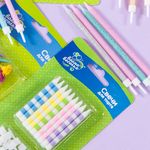 Свечи Цветные полоски, Ассорти, Макарунс, 0,6*6 см, 18 шт. с держат.