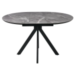 Стол Bradex Home Rudolf круглый раскладной 100-130x100x75см, серый керамогранит, черный