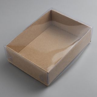 Коробка 15,5*11*4,5 крафт картон с прозрачной крышкой
