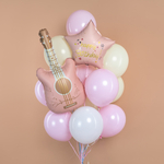 Шар (18''/46 см) Звезда, Happy Birthday (звездочки), Розовый, Сатин