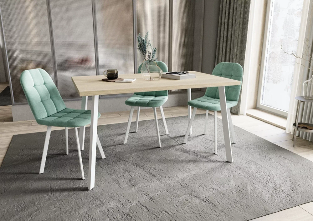 Стол Дублин 32 CRAFT М бабочка В2, ЛДСП (1200*800*380) Туя / белый/ЛДСП Туя