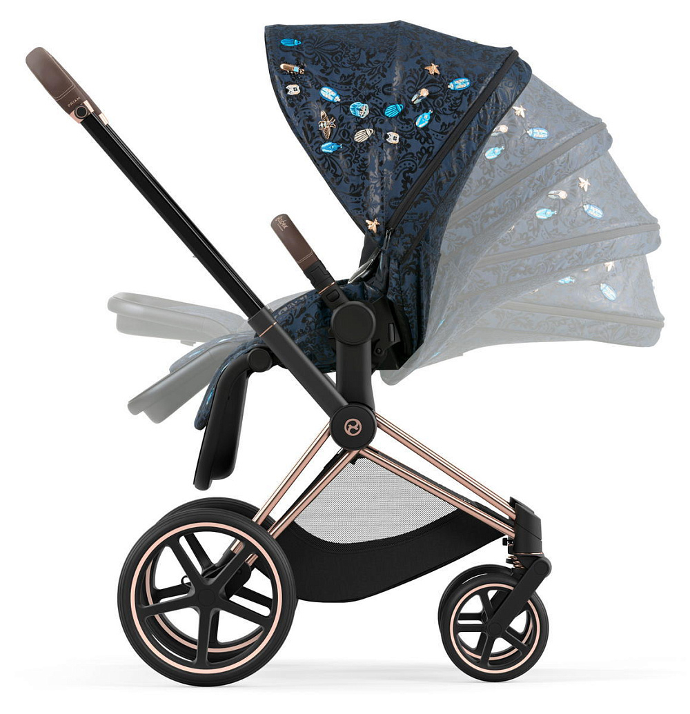 Коляска 2 в 1 Cybex Priam IV Rosegold Jewels of Nature