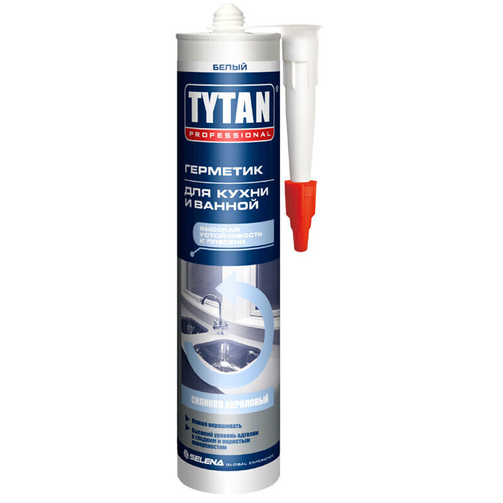 Герметик силиконакриловый Tytan Professional для кухни и ванной белый 280 мл