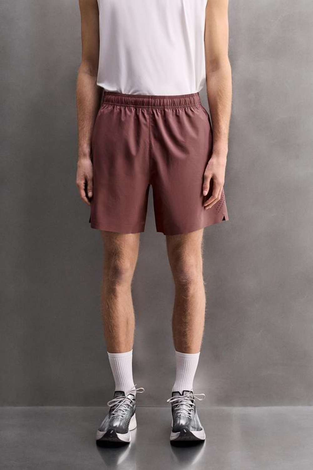 ZARA ПЕРФОРИРОВАННЫЕ ШОРТЫ 9”, ТЕМНО-РОЗОВЫЙ