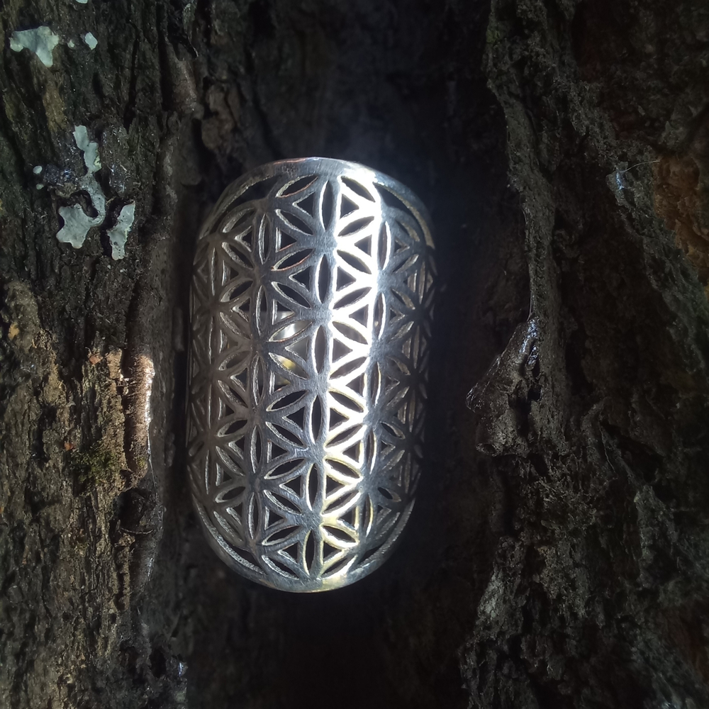 Кольцо ЦВЕТОК ЖИЗНИ, серебро