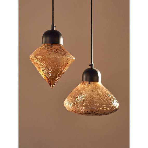 Светильник подвесной frozen light, D25 см, янтарный