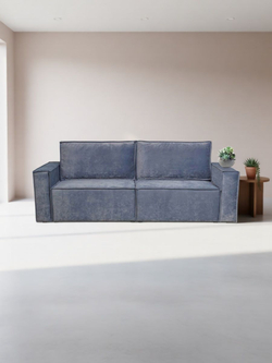 Диван-кровать Сатурн в стиле ЛОФТ ткань Чикаго 18 , велюр, механизм Еврокнижка, спальное место 202х155 см, пружинный блок Боннель, ниша для белья, широкие подлокотники