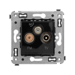 Розетка TV-FM-SAT в стену, "Avanti", "Черный квадрат"
