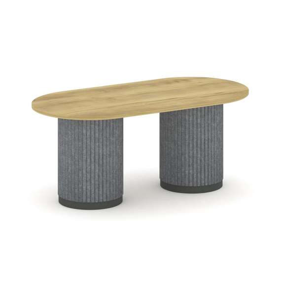 Felto Стол переговорный овальный PR.C.SPRG-006.D Дуб Винченцо/Металл Антрацит/Морская Галька 1800*90