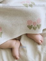 Вязанный плед Тюльпаны