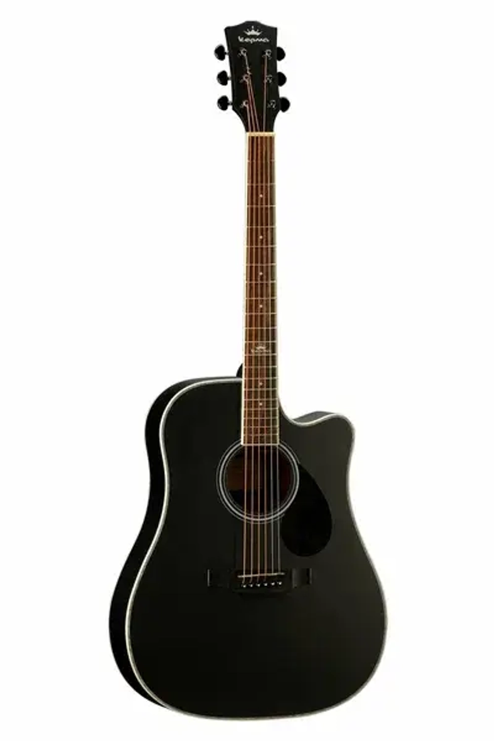KEPMA D1CE K1 Glossy Black электроакустическая гитара, цвет черный глянцевый, форма дредноут. Электроника Kepma K1.