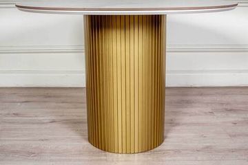 Стол DUBAI 90 Calacata gold gloss / опора шелк, золото