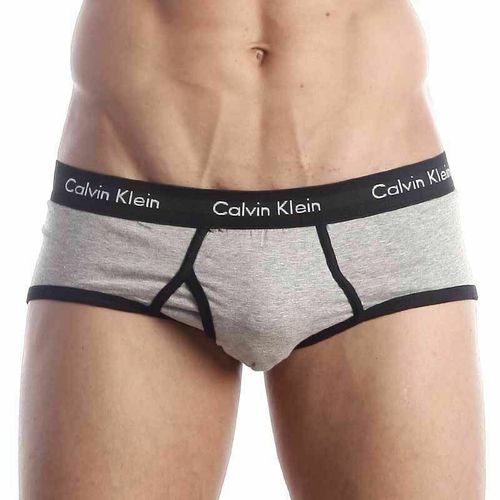 Мужские трусы брифы Calvin Klein 365 Grey Black Brief