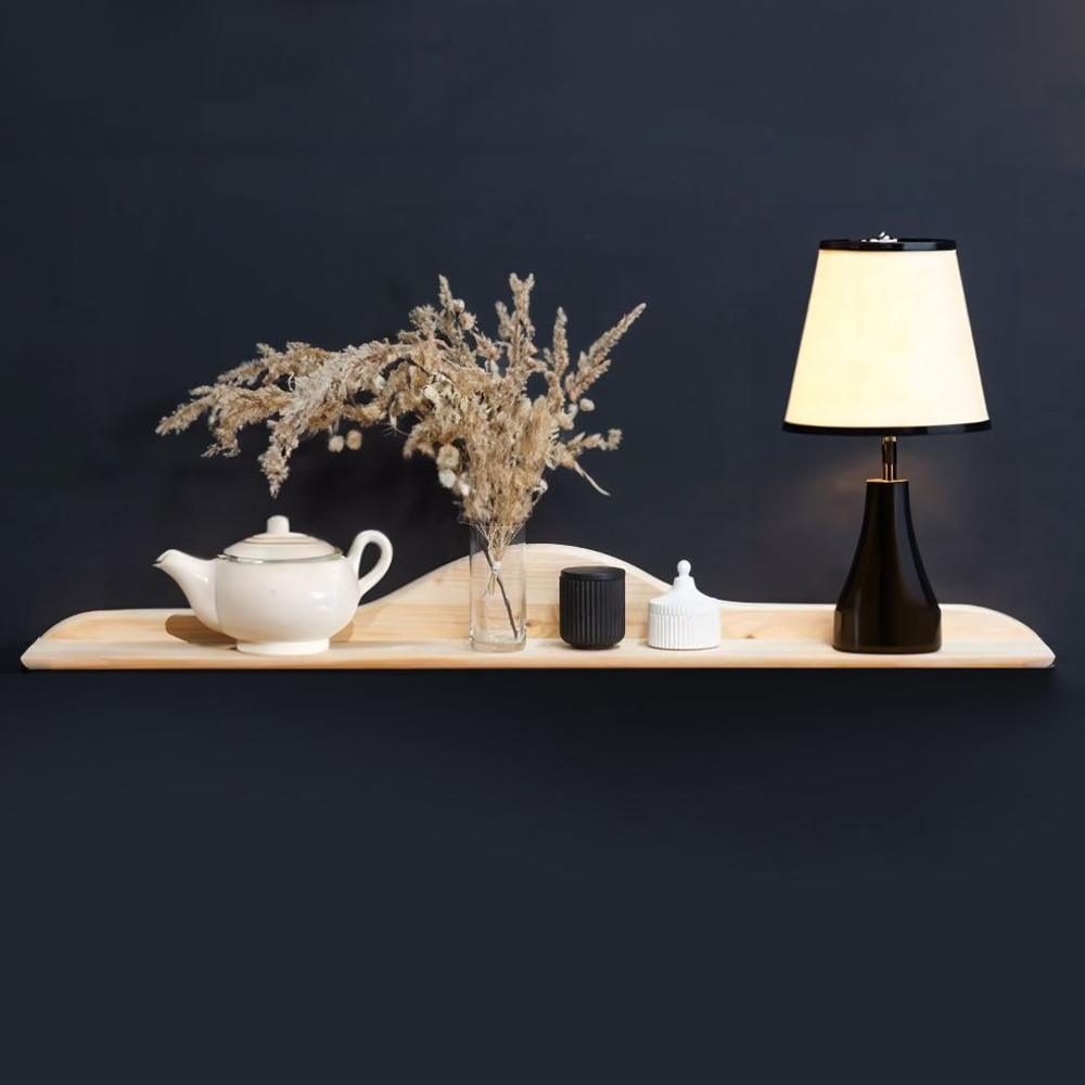 Полка настенная 111х15х12, Бритта, для книг декораций, в гостиную, прихожую, детскую, спальню, массив сосны, в натуральной отделке, Dipriz