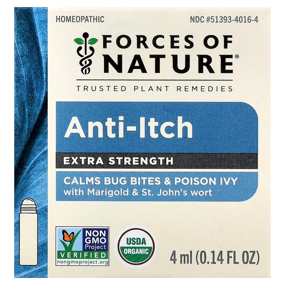 Forces of Nature, шариковый крем против зуда, 4 мл (0,14 жидк. унции)