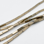 Гематит Брусок бусины (имитация), цвет золотистый, размер около 8*2 мм, цена за 22-23 шт (1/2 нити)
