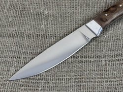 Якутский нож, цельнометаллический, сталь Х12МФ, рукоять орех, кованый дол