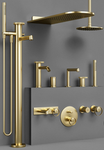 Смеситель для ванны Gessi Anello, настенный, однорычажный, встраиваемый, 268х65 мм, цвет Brass Brushed PVD