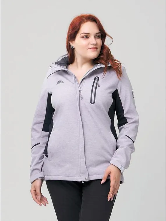 Ветровка женская, размер 60, цвет серый