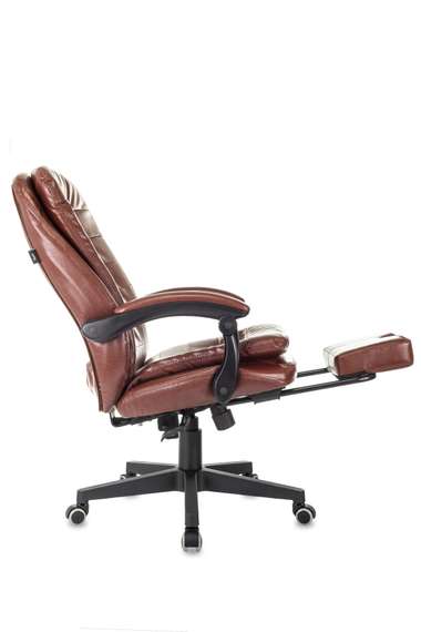 Кресло руководителя Бюрократ T-9950MSG-F коричневый эко.кожа крестов. пластик подст.для ног