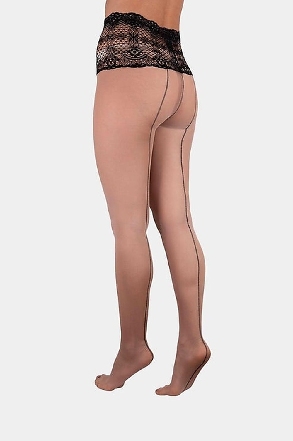 Колготки женские бежевый с черным