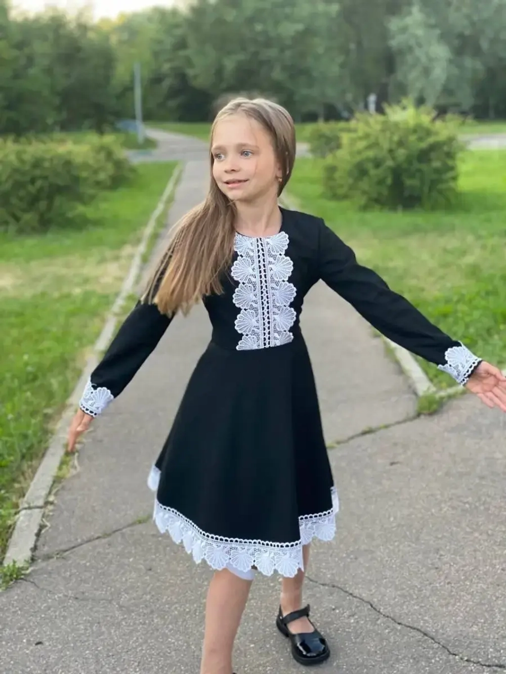 Платье школьное с длинным рукавом