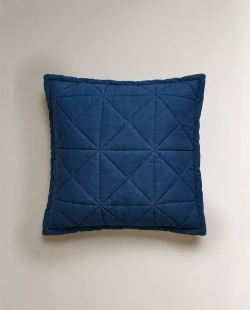 ZARA HOME НАВОЛОЧКА ДЛЯ ДЕКОРАТИВНОЙ ПОДУШКИ С РЕЛЬЕФНЫМ УЗОРОМ, СИНИЙ