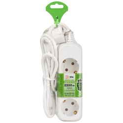 Удлинитель электрический ЭРА UDL-10-315-E Greenline 3 розетки с заземлением 1,5м ПВС 3x0.75мм2