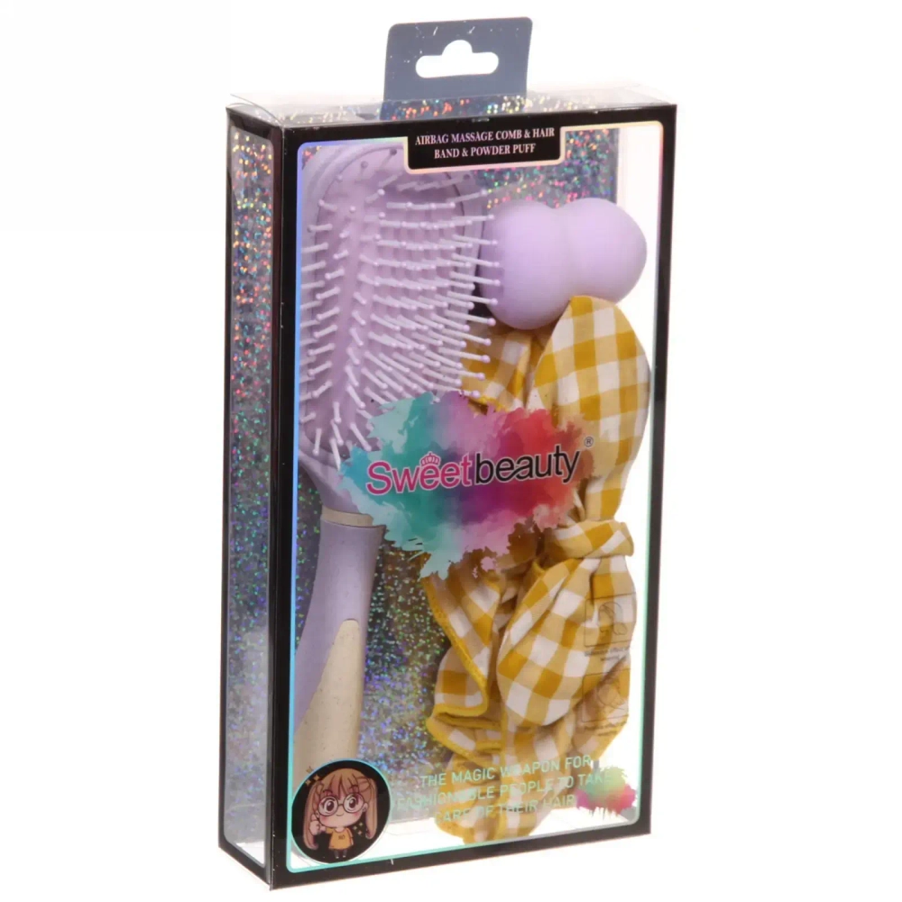 Набор косметический с повязкой и спонжем»Beauty Home», цвет микс, 13,5*25*4см